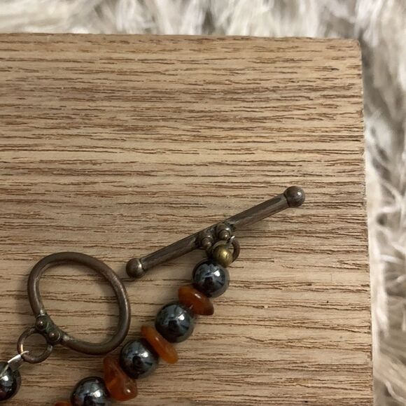 Handmade Tigers Eye-Goldstone-Hematite  Heart Necklace - Picture 9 of 11